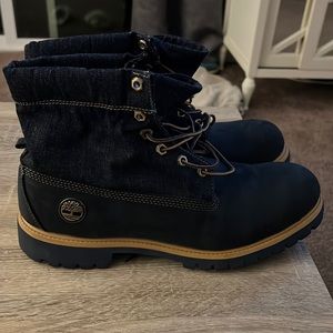 Denim Timberland boots, size 13